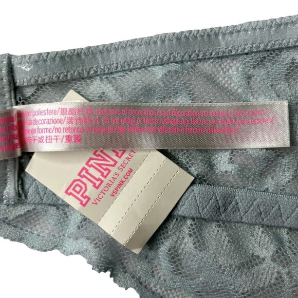 Pink Victorias Secret Push Up Bra Small Pale Blue New Lace - Picture 8 of 12